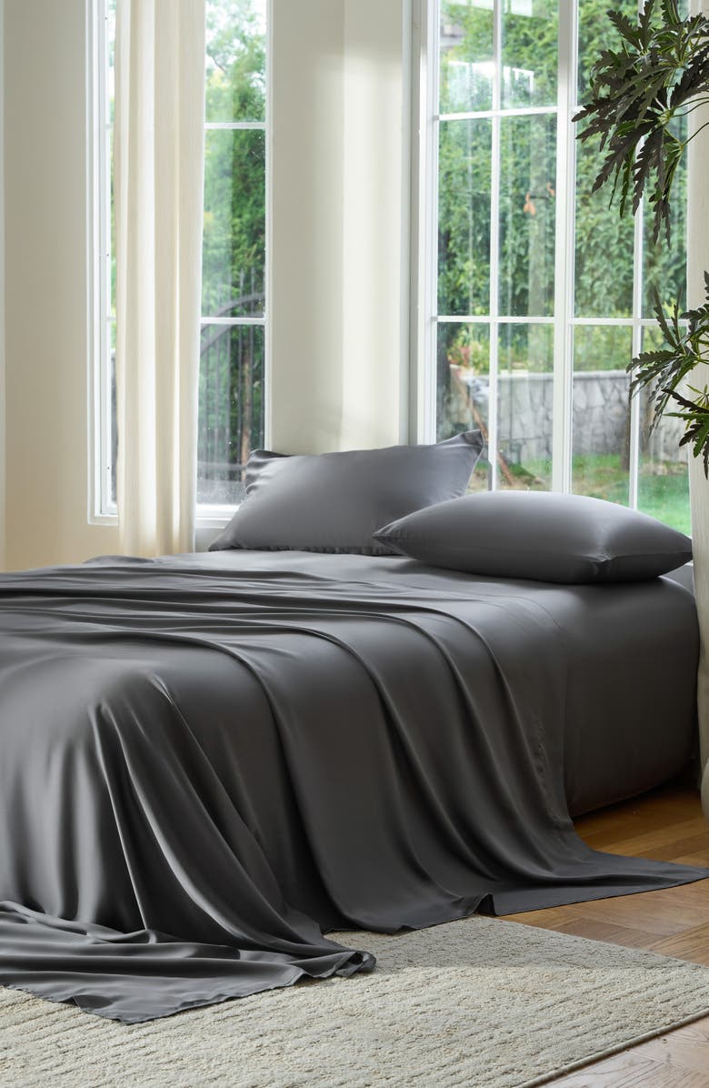 Sijo Sateen Sheet Set, Alternate, color, Storm