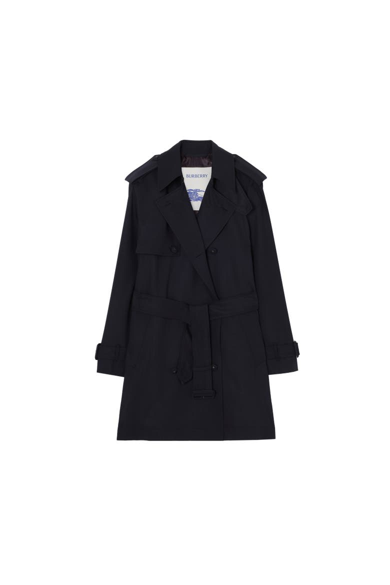Short Wool Trench Coat, Alternate, color, Navy
