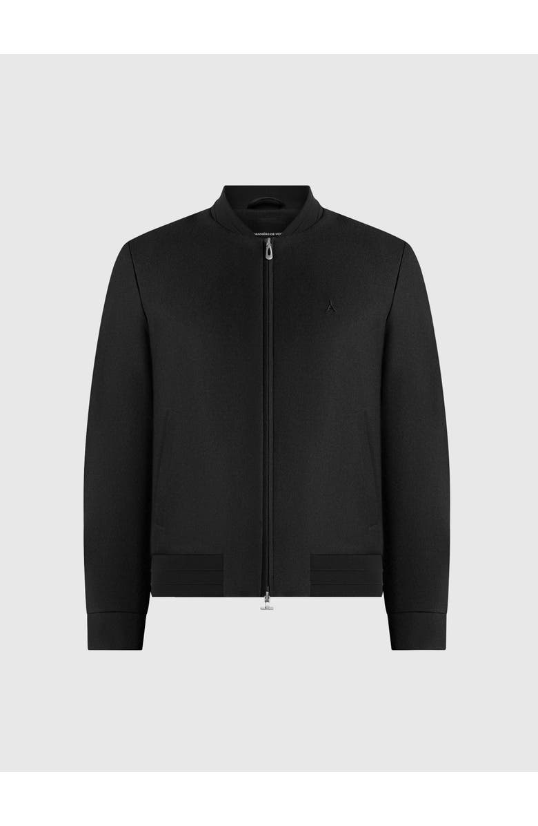 Manière De Voir Sami Tailored Bomber Jacket, Alternate, color, Black