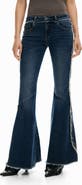 Desigual Embroidery Trim Flare Jeans