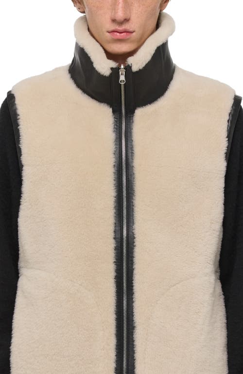 Helmut Lang Reversible Genuine Shearling Vest In Neutral