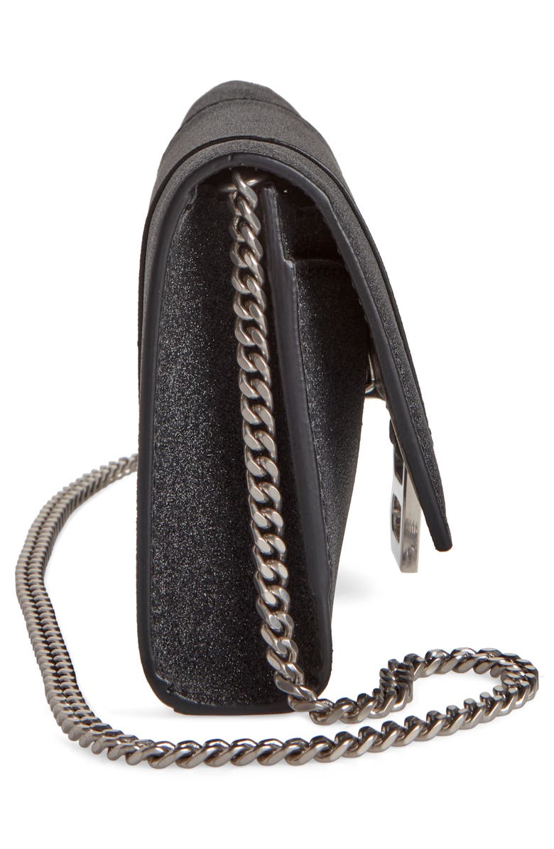 Balenciaga Extra Small Hourglass Sparkle Wallet on a Chain, Alternate, color,