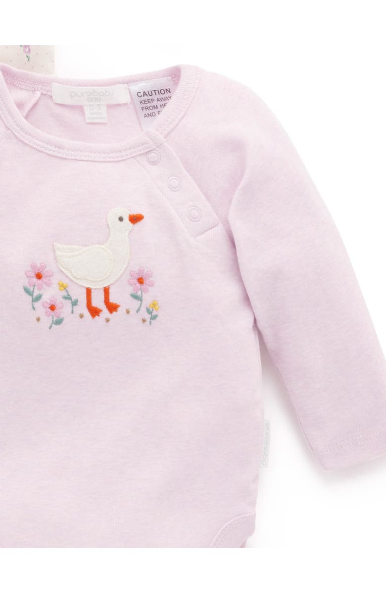 Purebaby 2 Pack Ruffle Bodysuit, Alternate, color, Primrose Print