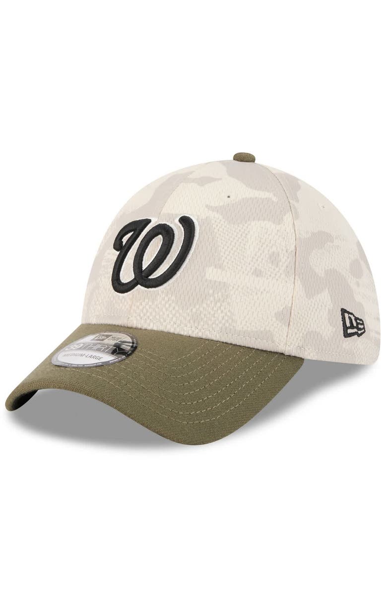 New Era Men's New Era Light Beige/Olive Washington Nationals 2025 Armed Forces Day 39THIRTY Flex Hat, Alternate, color, Light Beige