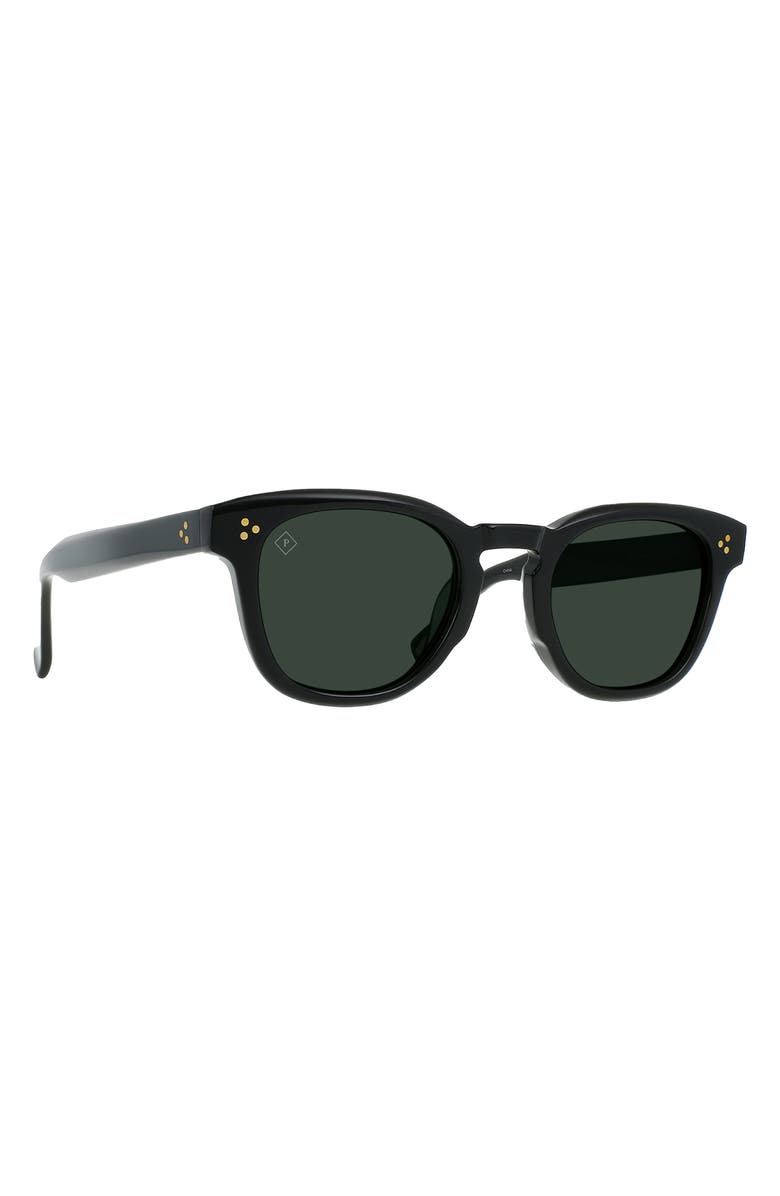 RAEN Squire 49mm Polarized Round Sunglasses, Alternate, color, Recycled Black/ Green Polar