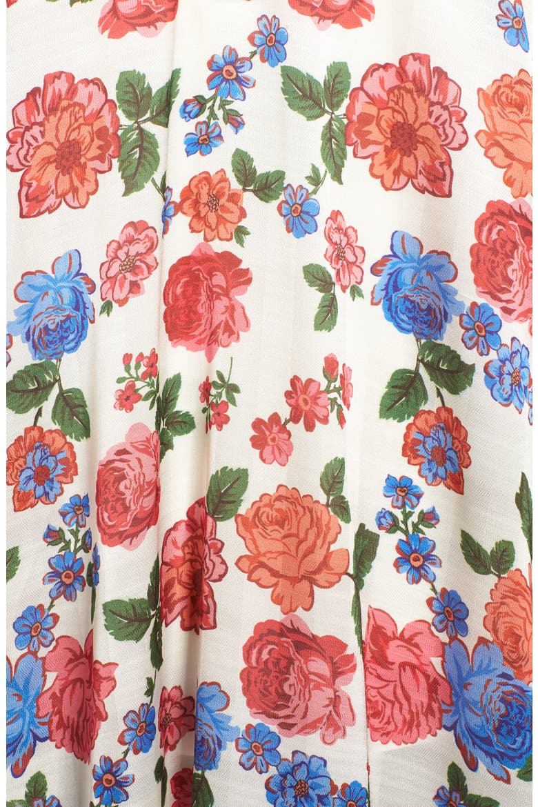 Floral Maxi Ruana, Alternate, color, IVORY