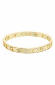 Cubic Zirconia Hinged Bangle Bracelet