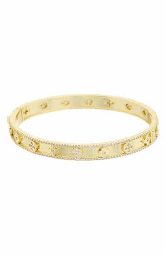 Cubic Zirconia Hinged Bangle Bracelet