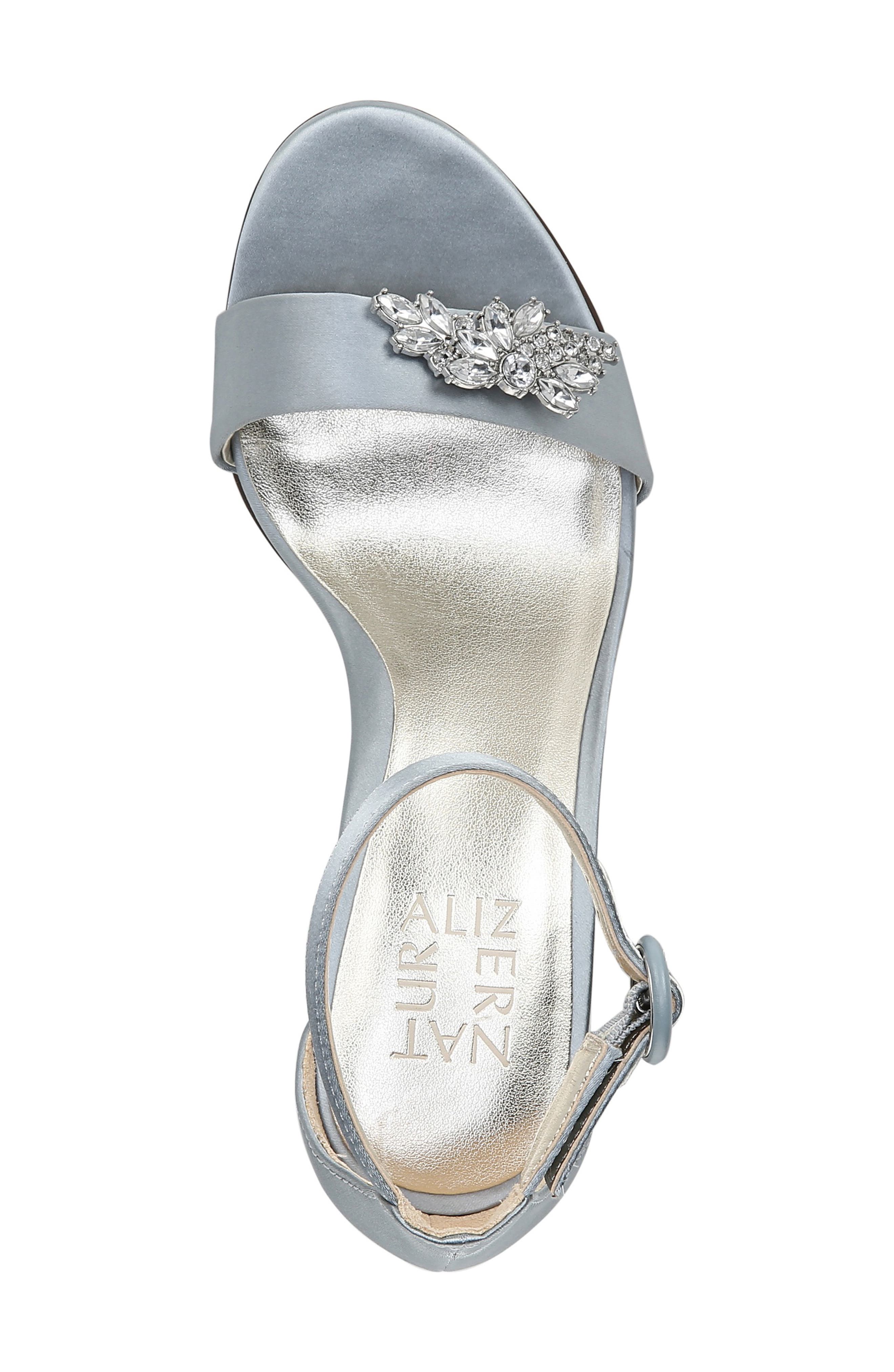Kinsley Sandal, Alternate, color, LIGHT BLUE SATIN FABRIC