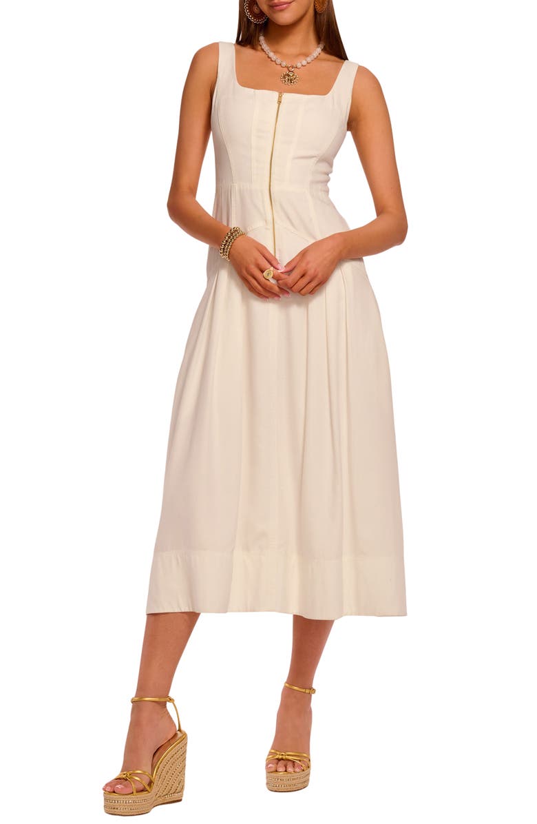 Ramy Brook Moira Front Zip Dress, Main, color, Ivory