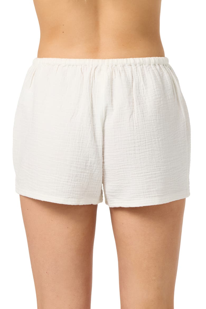 Brenda Cotton Gauze Shorts, Alternate, color, WHITE