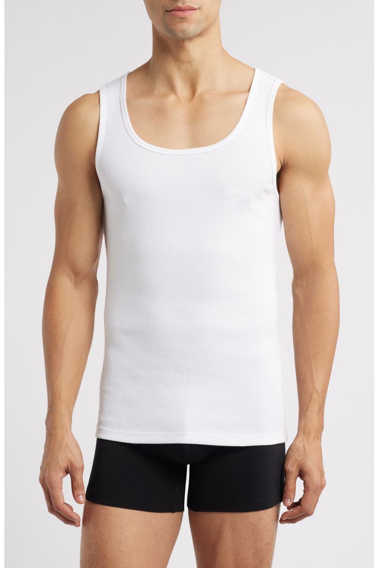 3-Pack Ribbed Cotton Tanks, Main, color, WHITE