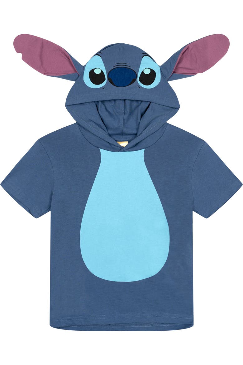 Lilo & Stitch Hooded T-Shirt, Main, color, Stitch Dark Blue