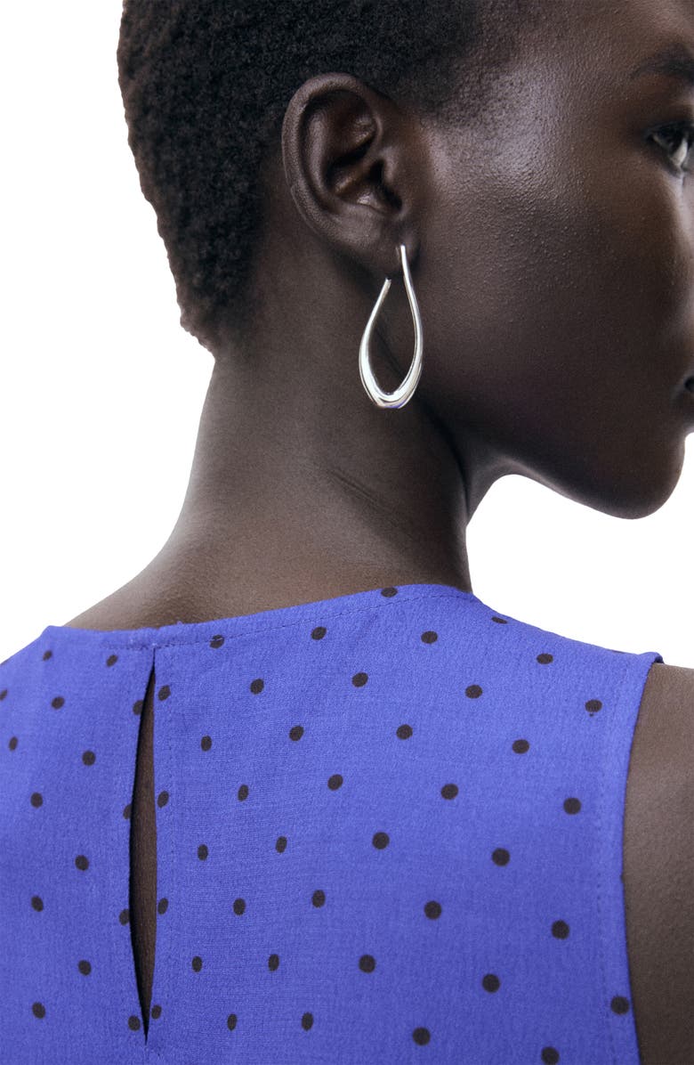 MANGO Polka Dot Sleeveless Midi Dress, Alternate, color, Blue