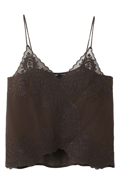 Mango Lace Camisole In Brown