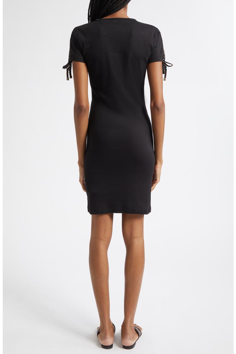 Tatiana Check Trim T-Shirt Dress, Alternate, color, BLACK