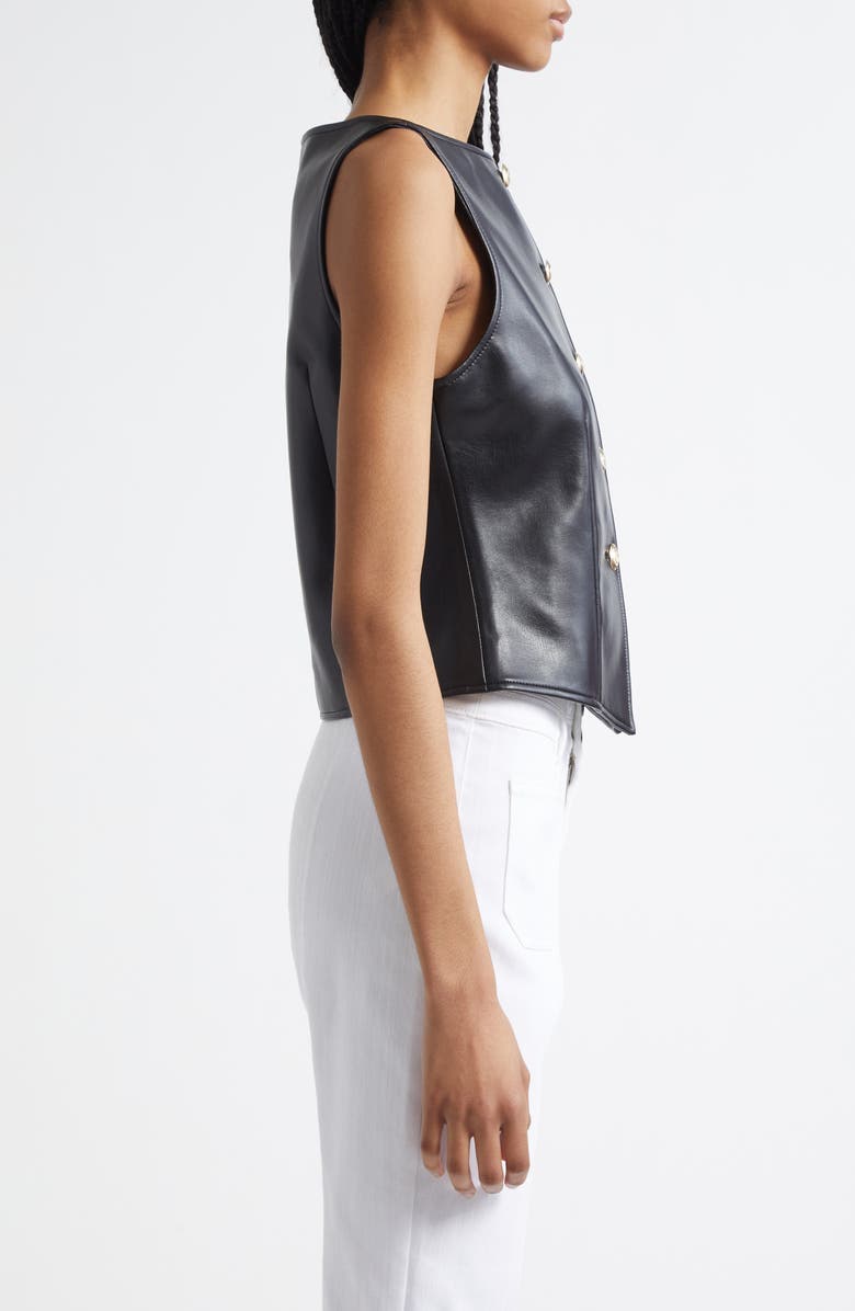 Cinq à Sept Camen Faux Leather Vest, Alternate, color, Black