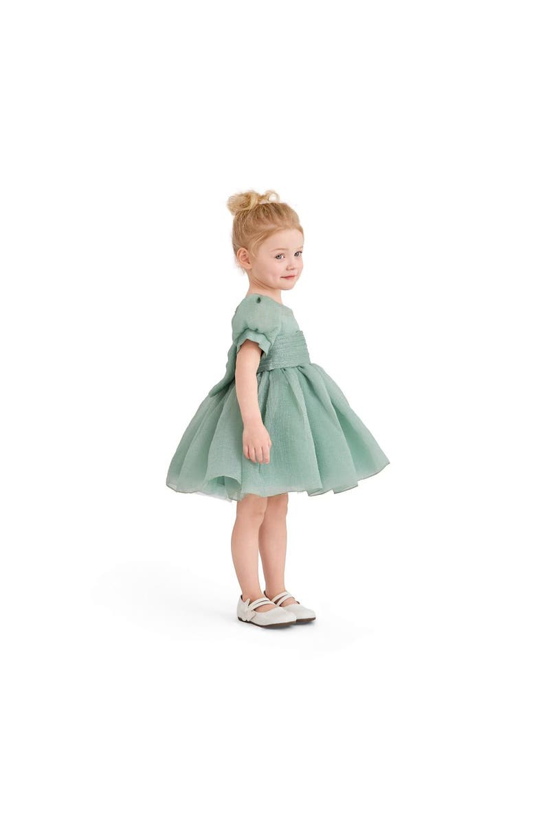 Tulleen Puff-Sleeve Party Dress, Alternate, color, Green