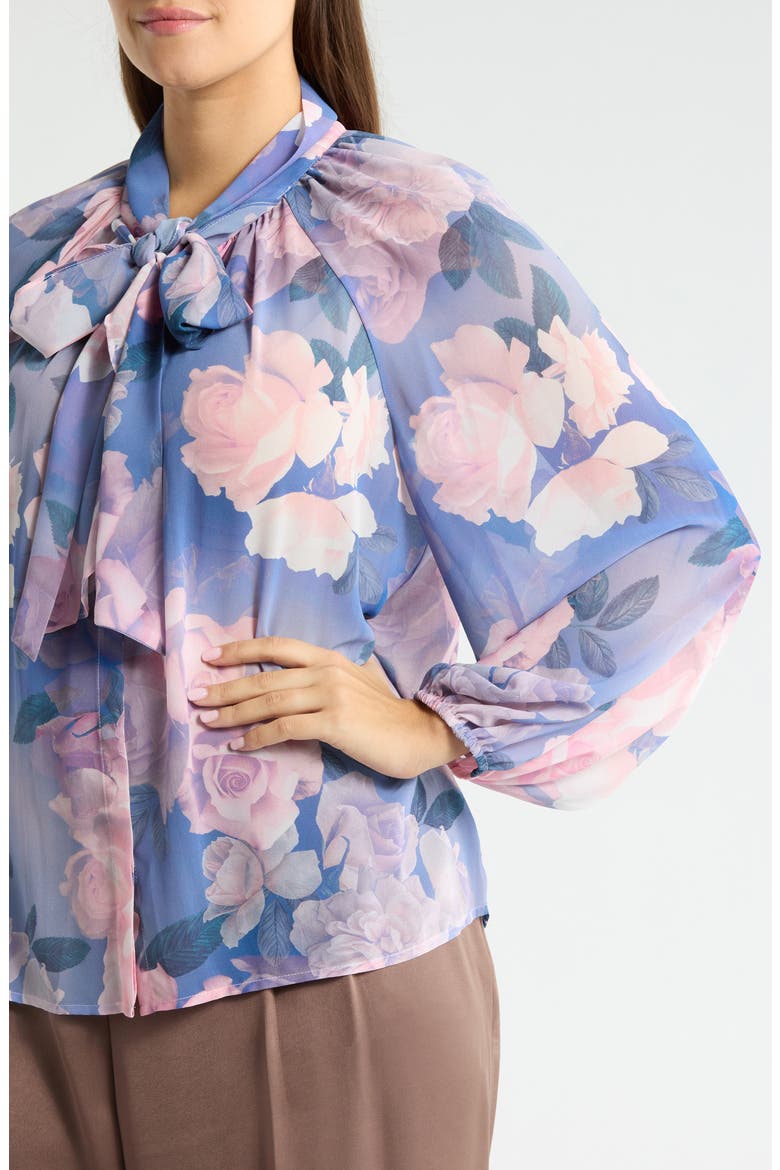 Printed Ruffle Top, Alternate, color, BLUE PETAL FLORAL