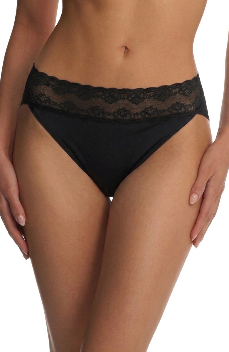 Natori Bliss Perfection One Size French Cut Briefs, Alternate, color, Black
