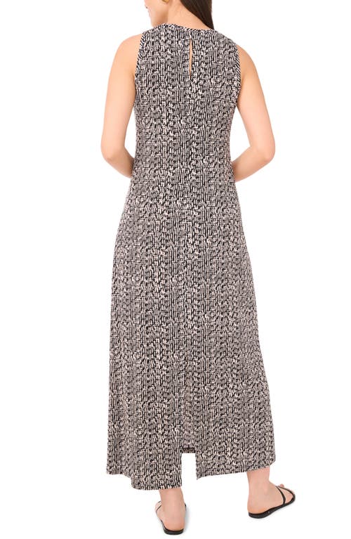 Vince Camuto Printed Sleeveless Jersey Maxi Dress In Black