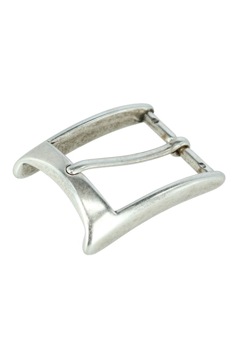 35mm Rectangular Edged Solid Brass Harness Belt Buckle, Alternate, color, Antique Silver