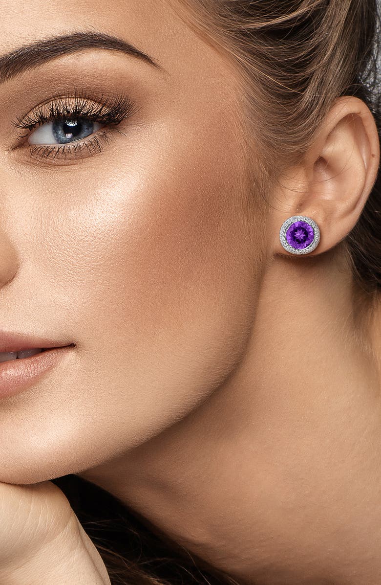 DELMAR Amethyst & White Topaz Earrings & Necklace Set, Alternate, color, 