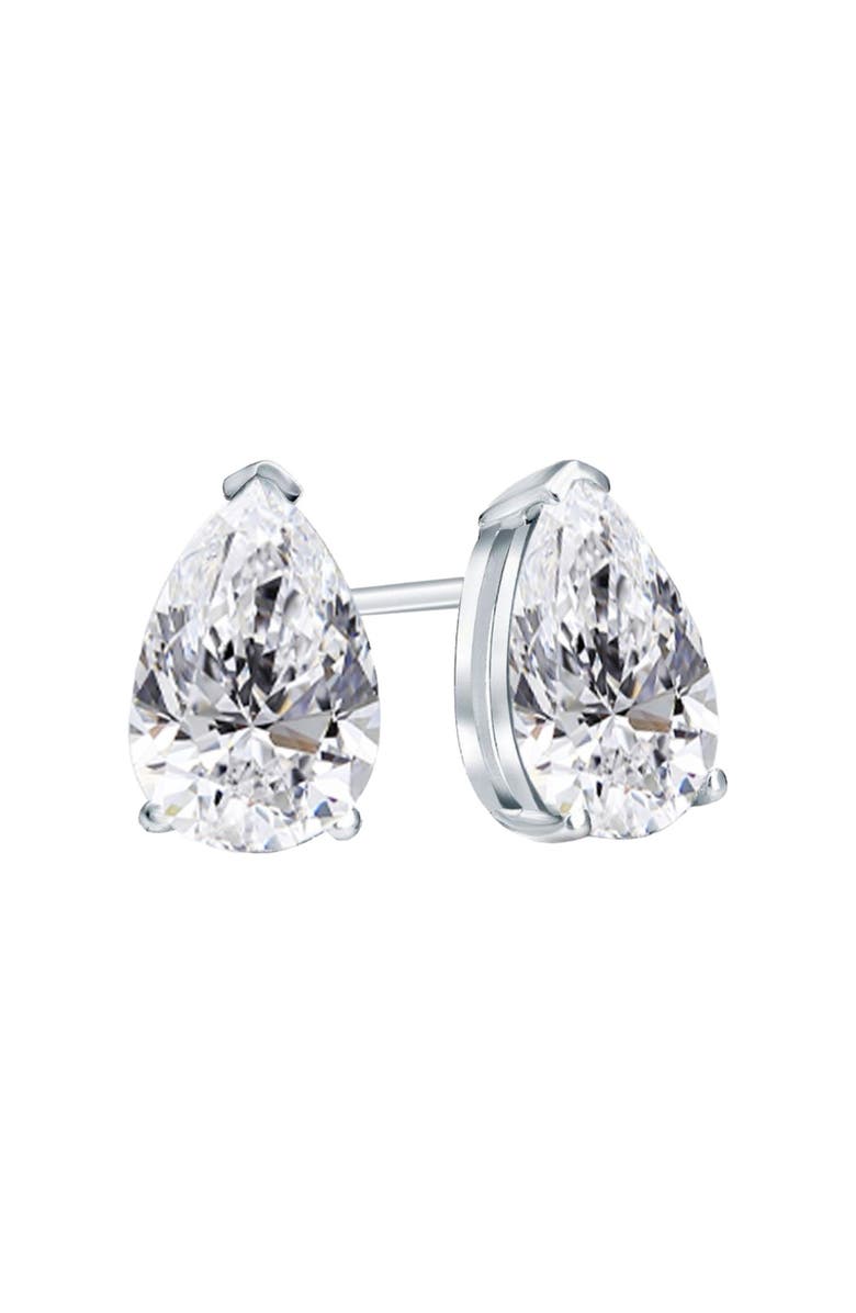 Bliss Diamond 2 Ct Lab Grown Pear Shape Diamond Studs 14k Gold Earrings, Alternate, color, 14K White Gold