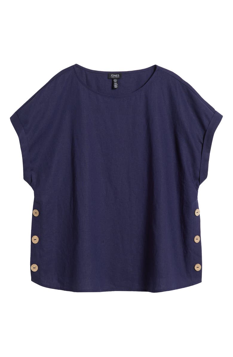 Jones New York Side Button Linen Blend Top, Alternate, color, 