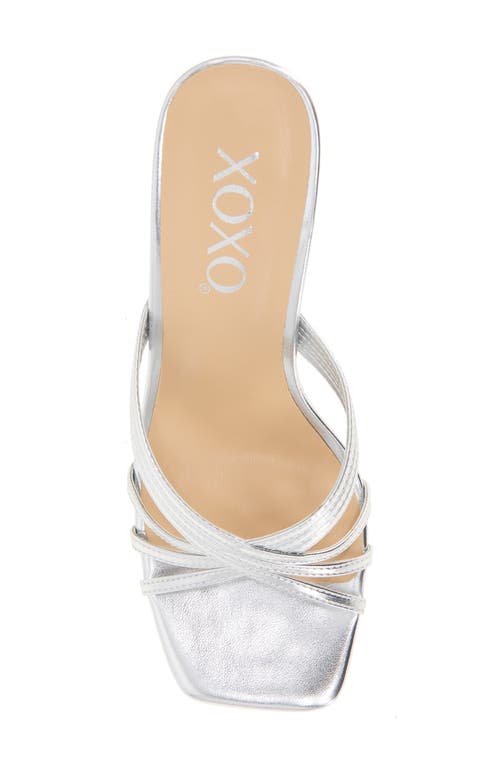 Xoxo Fanny Crossover Strap Slide Sandal In Silver