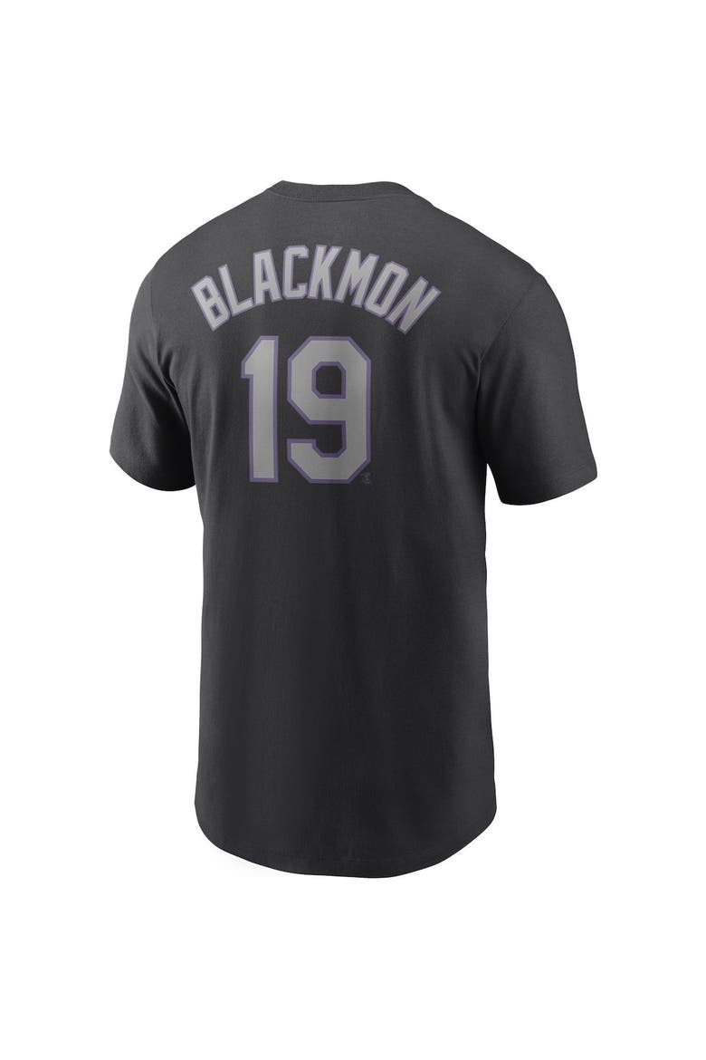 Men's Nike Charlie Blackmon Black Colorado Rockies Name & Number T-Shirt, Alternate, color, Black