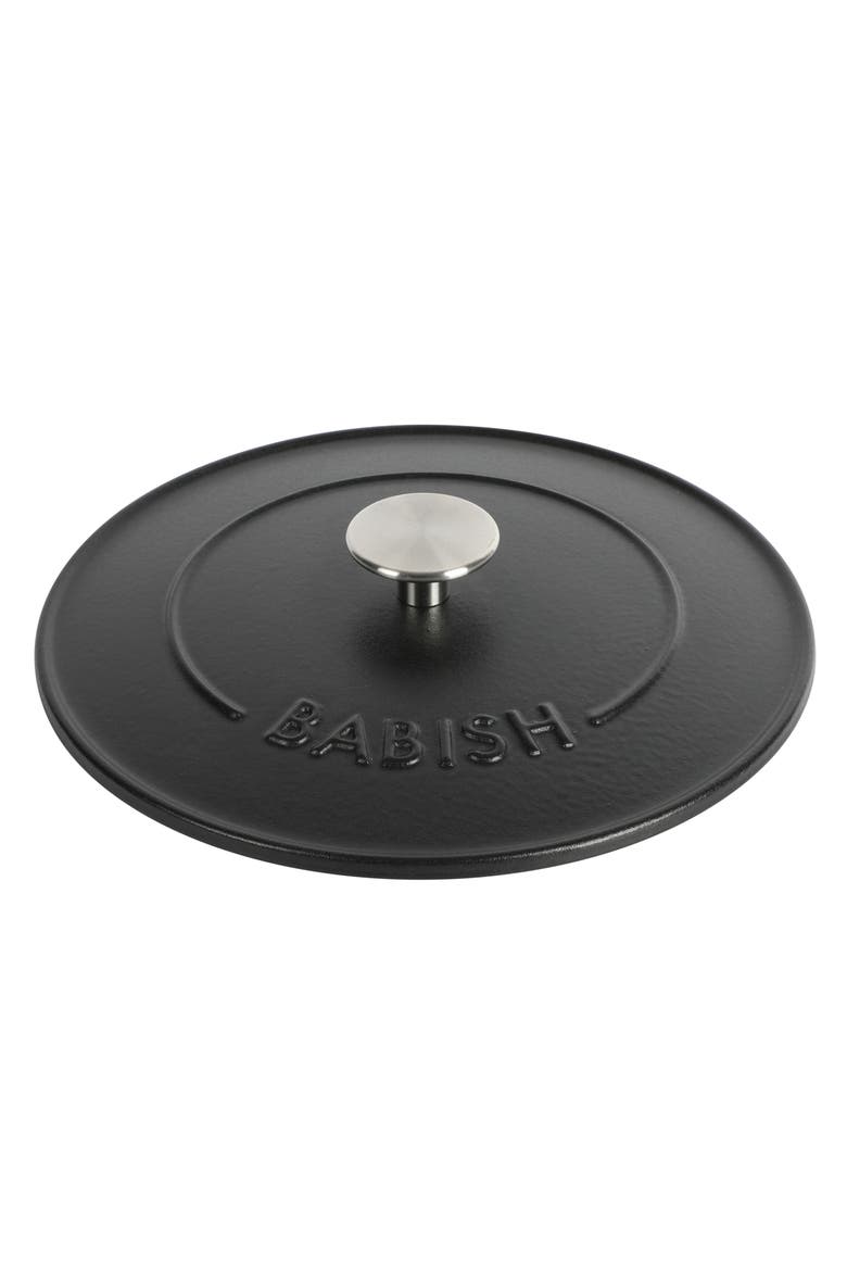 3 Quart Round Enameled Cast Iron Braiser Self-Basting, Alternate, color, Black