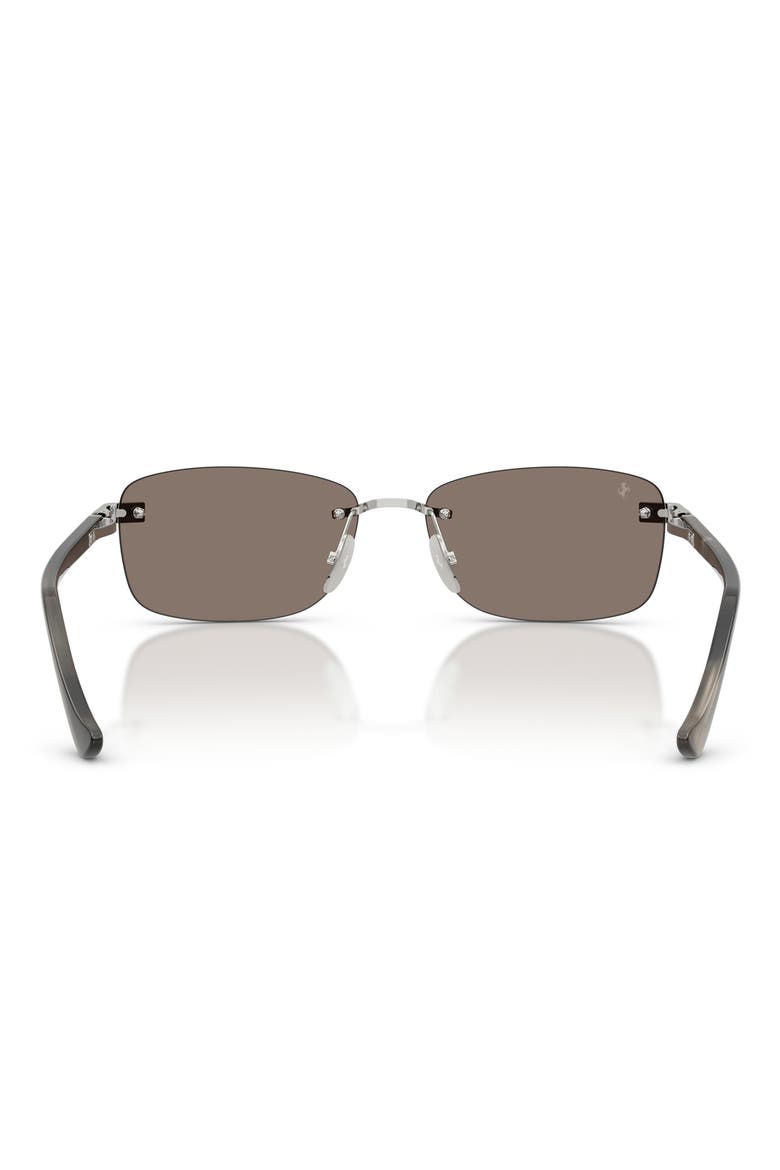 58mm Pillow Sunglasses, Alternate, color, SILVER BRUSHED / CLEAR