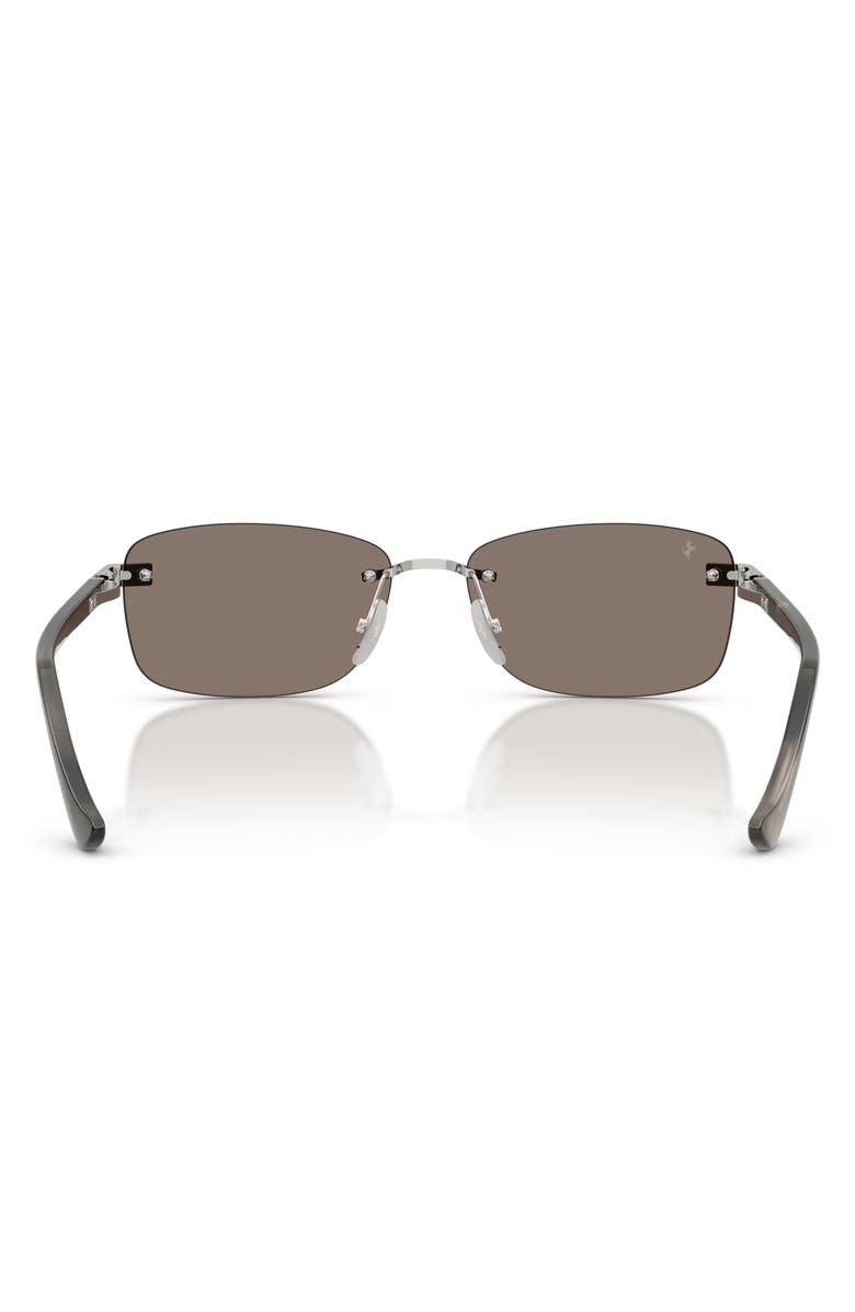 Ferrari 58mm Pillow Sunglasses, Alternate, color, Silver Brushed / Clear