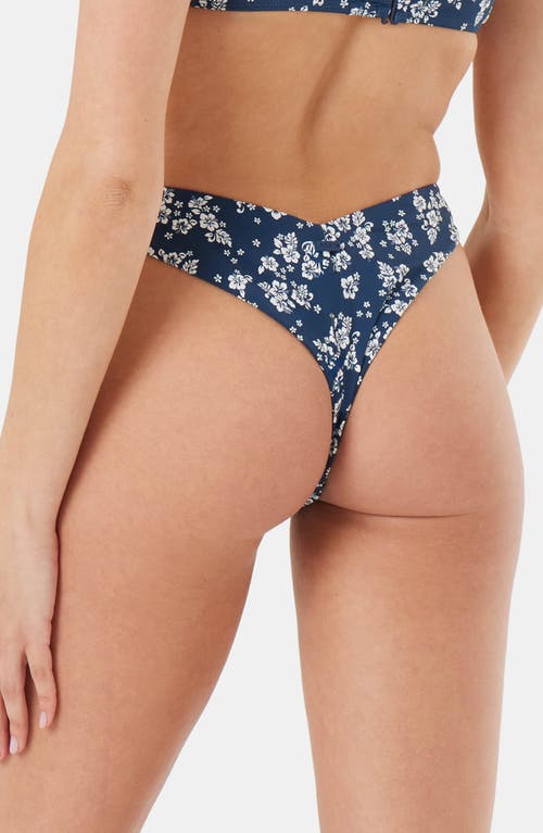 Roxy Hibiscus V-cut Bikini Bottoms In Mood Indigo
