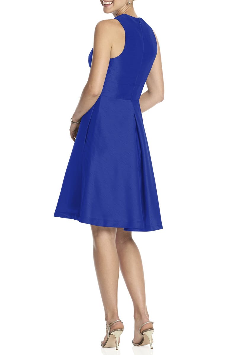 Alfred Sung V-Neck Dupioni Cocktail Dress, Alternate, color,