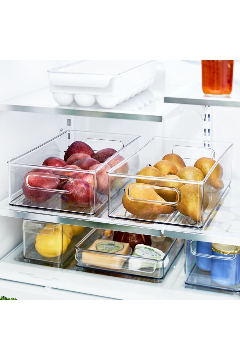 Stackable Fridge Bin - Kitchen Storage Bin for Pantry, Cabinets, or Fridge, Set of 6, Clear, Alternate, color, Clear