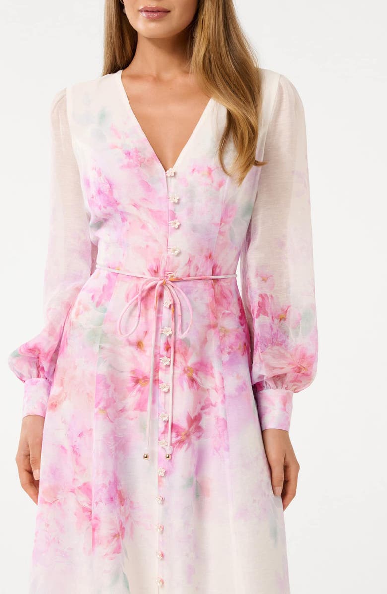 Ever New Kahlani Floral Print Long Sleeve Midi Dress, Alternate, color, 