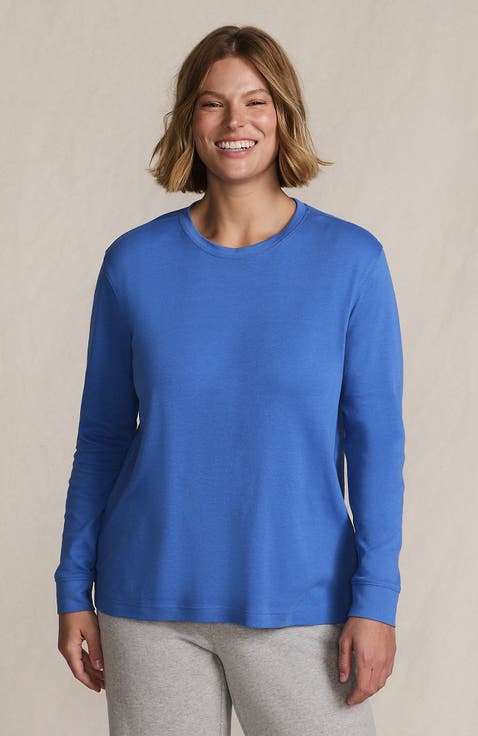 Long Sleeve Cotton Interlock Crew T-Shirt