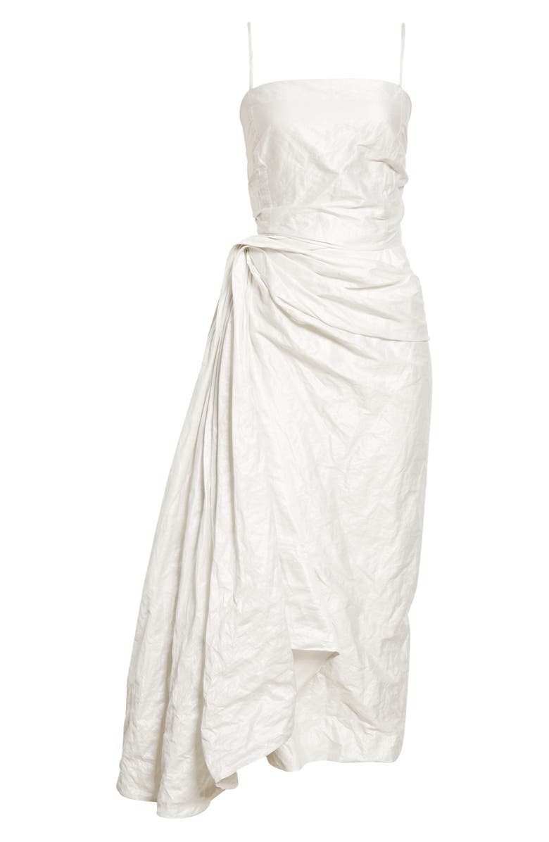 Jason Wu Collection Metallic Ruched Crinkled Cotton Blend Cocktail Dress, Alternate, color, 