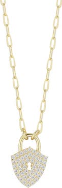 SPHERA MILANO Cubic Zirconia Shield Pendant Necklace
