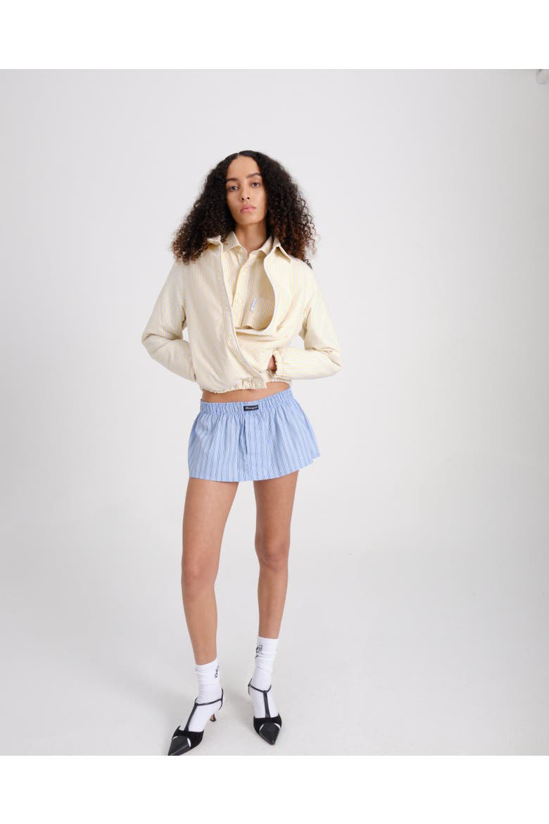 Mini Boxer Skirt / Bandeau Top, Alternate, color, JAPANESE BLUE STRIPE