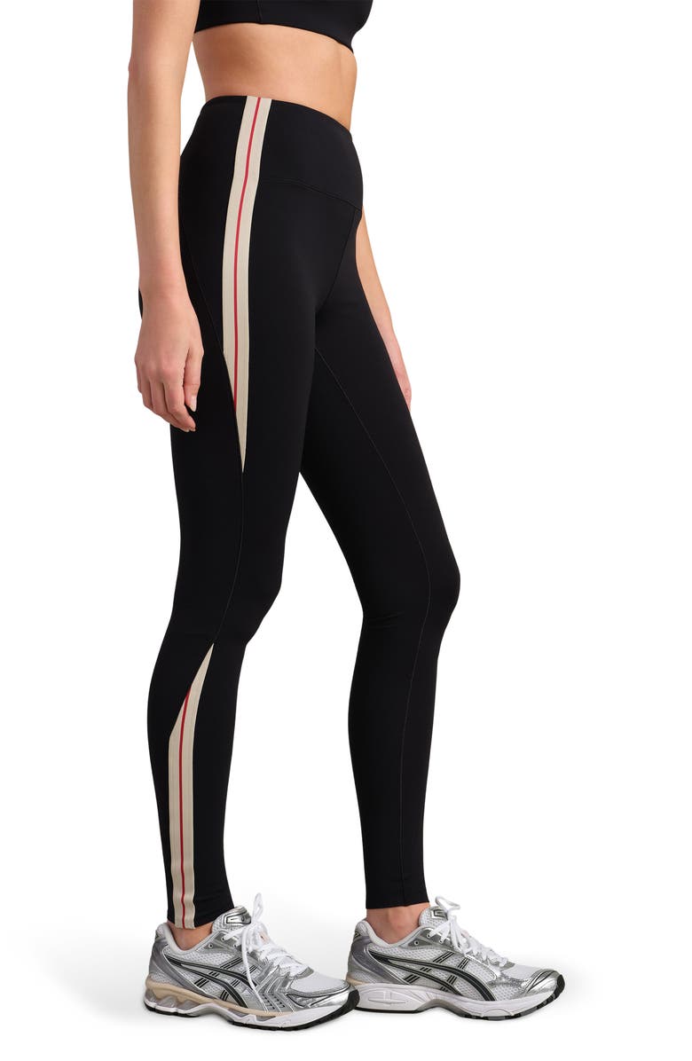 Rhone Retro Revive Side Stripe Leggings, Alternate, color, Pure Black