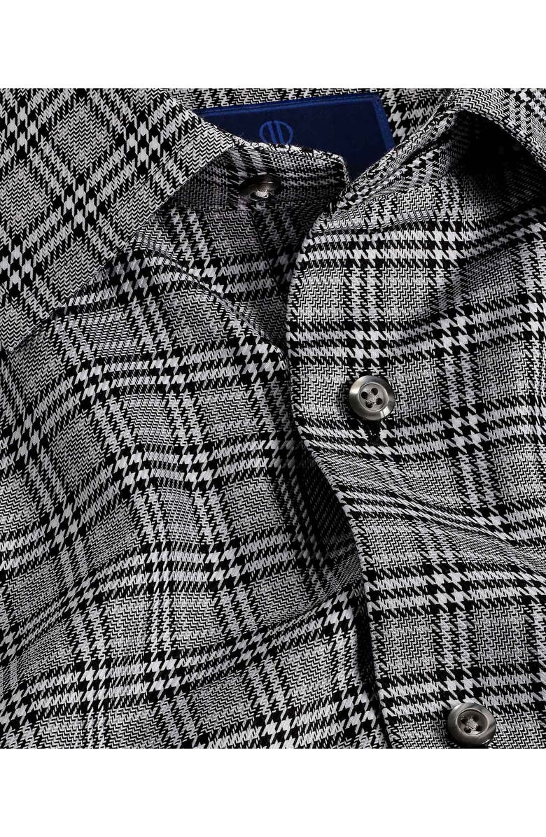 David Donahue Trim Fit Glen Check Cotton Dress Shirt, Alternate, color, 