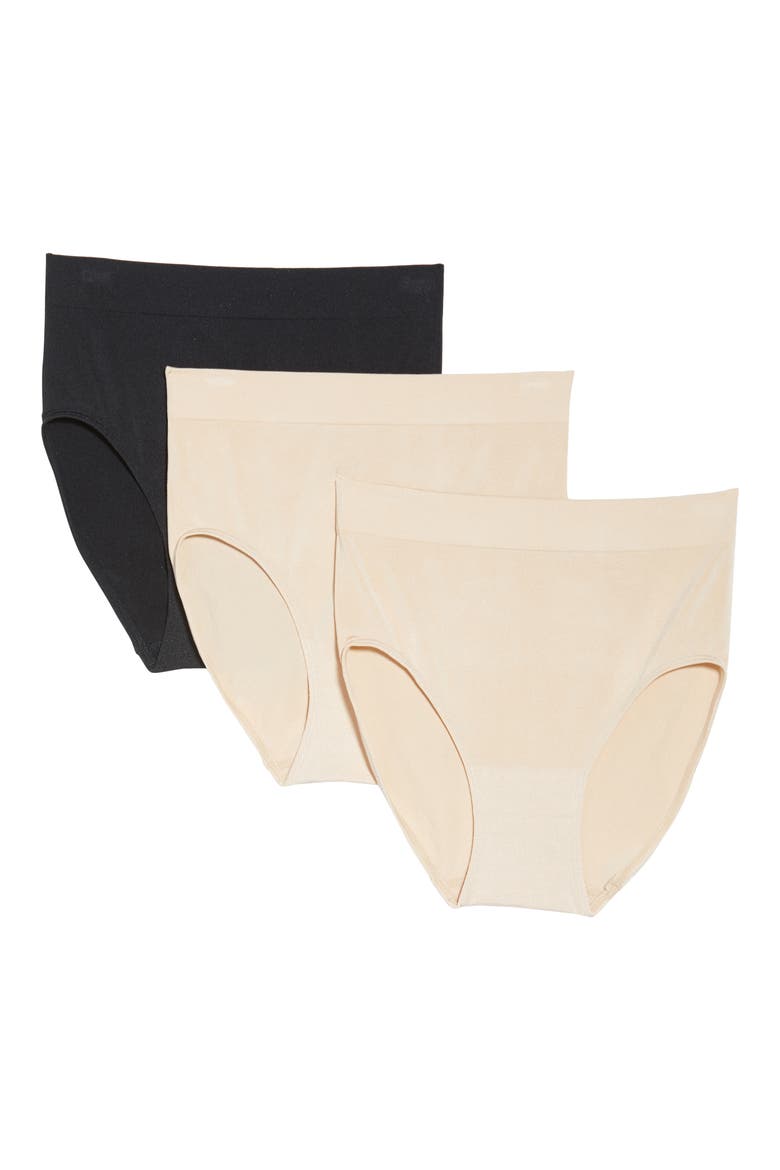 3-Pack Assorted B-Smooth® Seamless Briefs, Main, color, BLACK/ NATURALLY NUDE