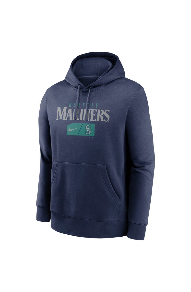 Nike Men's Nike Navy Seattle Mariners Team Lettering Club Pullover Hoodie, Alternate, color, 