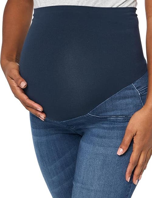 Motherhood Maternity Indigo Blue Secret Fit Over The Belly Stretch Ankle Maternity Jeggings In Blue
