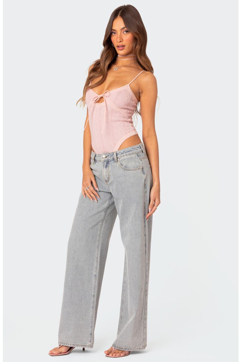 Lacey Keyhole Knit Bodysuit, Alternate, color, LIGHT-PINK