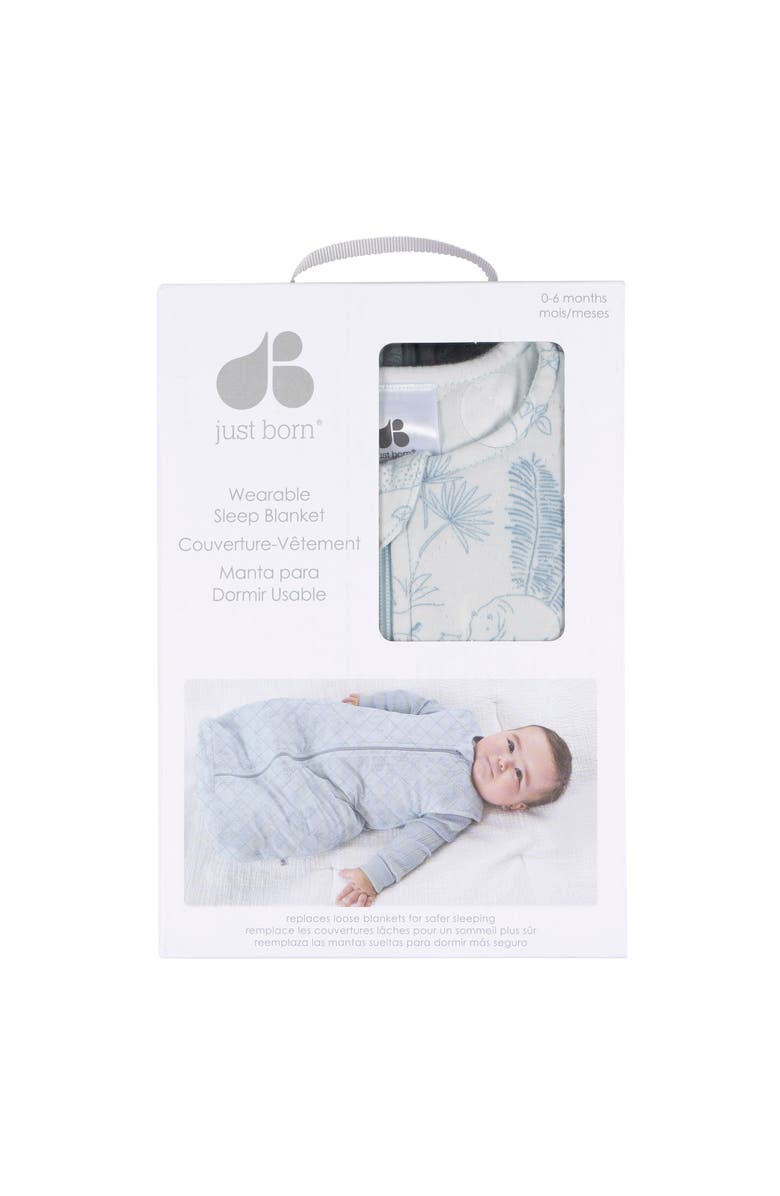 Just Born Blue Sleeveless Wearable Blanket, Alternate, color, Giraffe