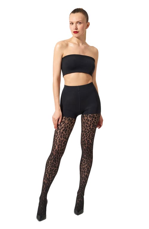 Wolford Leo Control Top Tights In Animal Print